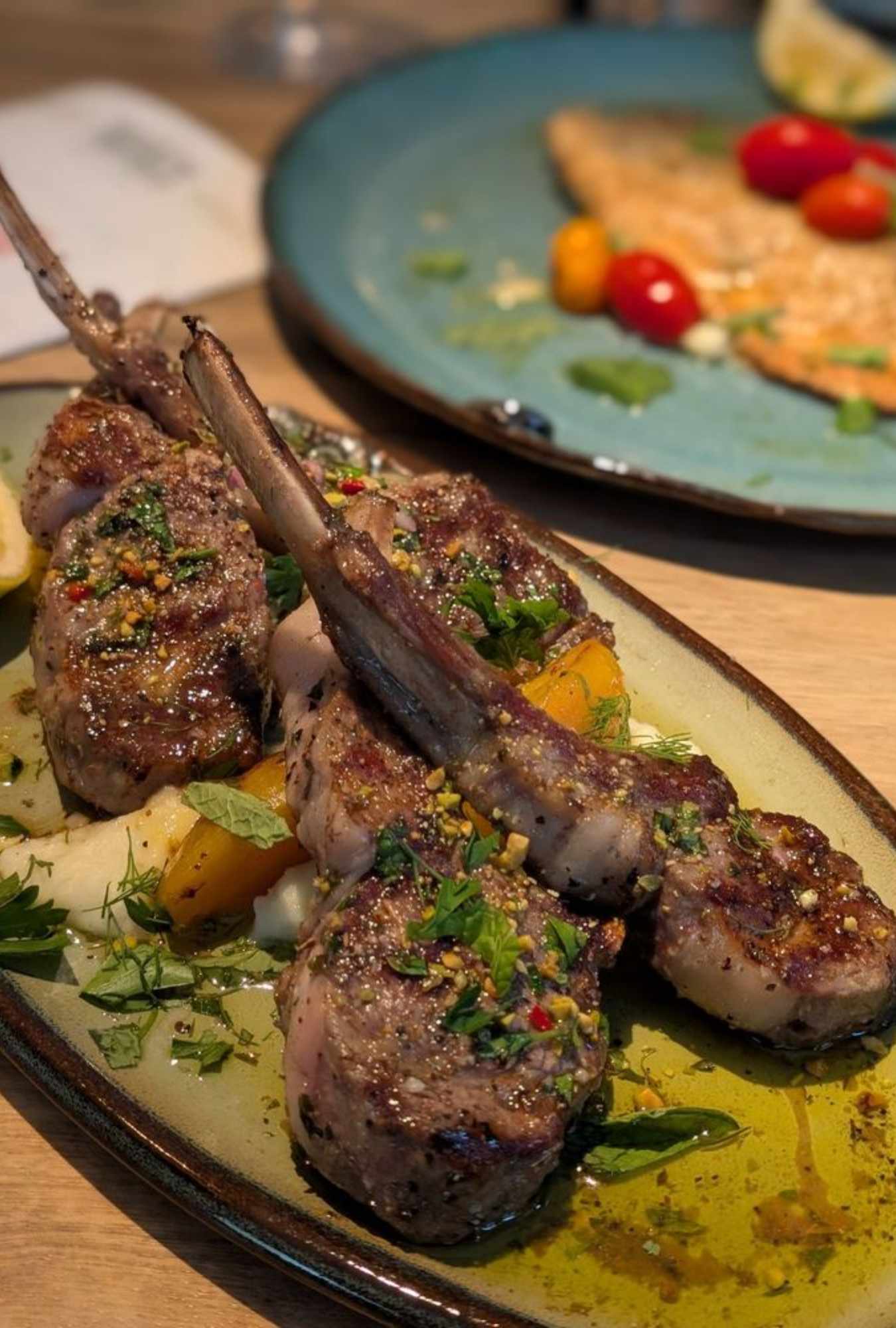 lamb chops at yiayia's Pappas Greek kitchen in Houston texas
