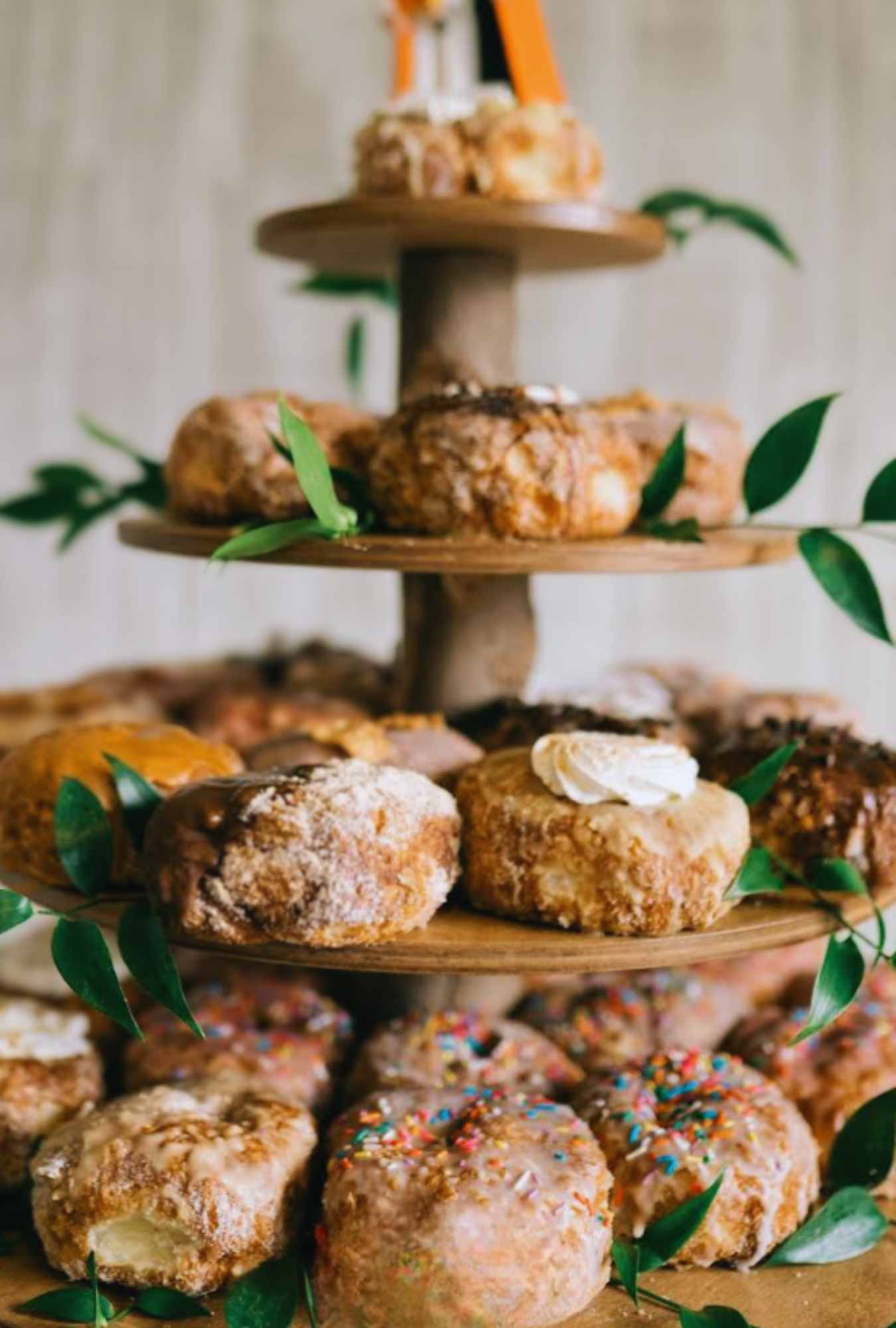 doughnut tower at parlor doughnuts in denver colorado