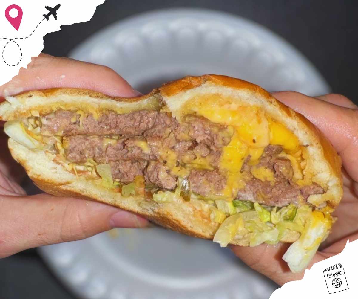 triple cheeseburger at sam's classic burgers in citrus heights, CA