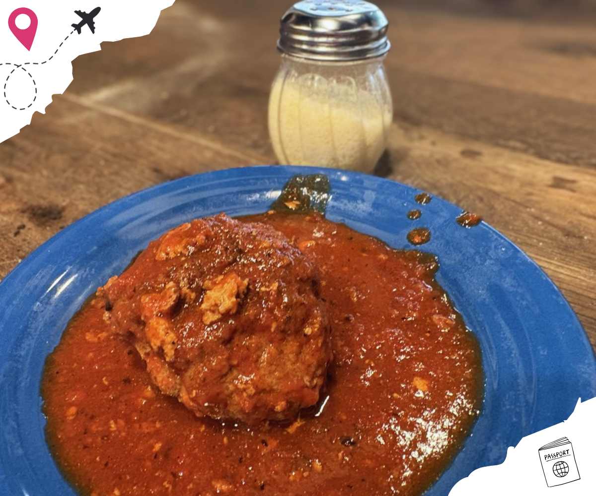 huge meatball at Italian family pizza in Philadelphia pa