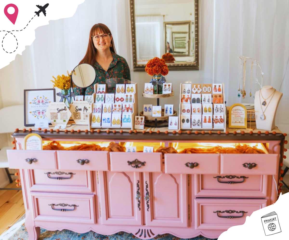 jewelry vendor selling amazing hand crafted jewelry at the Vine in San Antonio texas