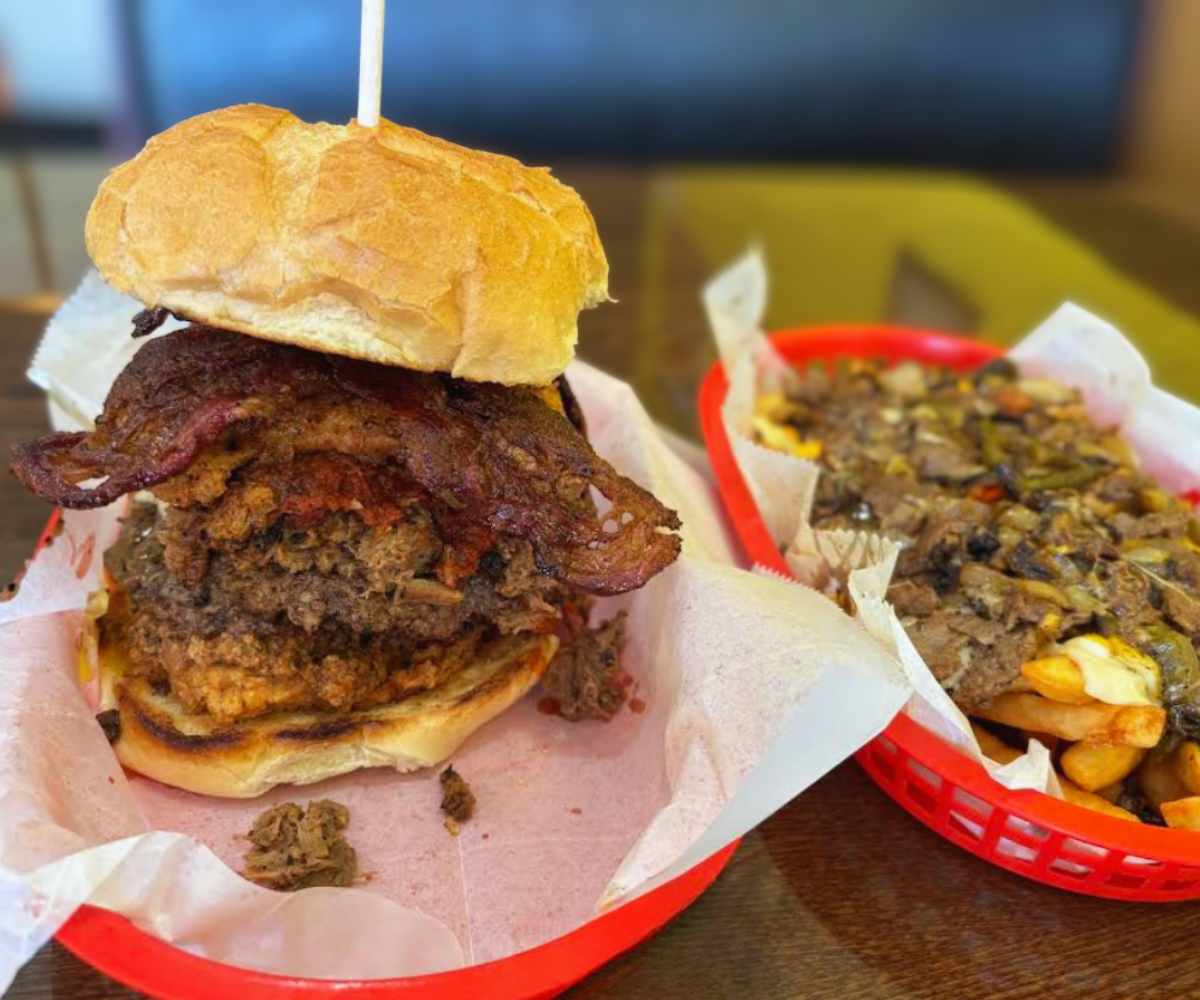 huge burger at Viking burger in Newport News virginia