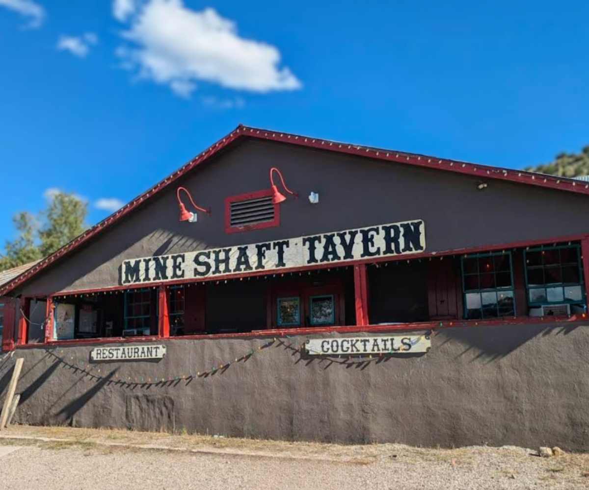 outside the mine shaft tavern in Madrid new mexico