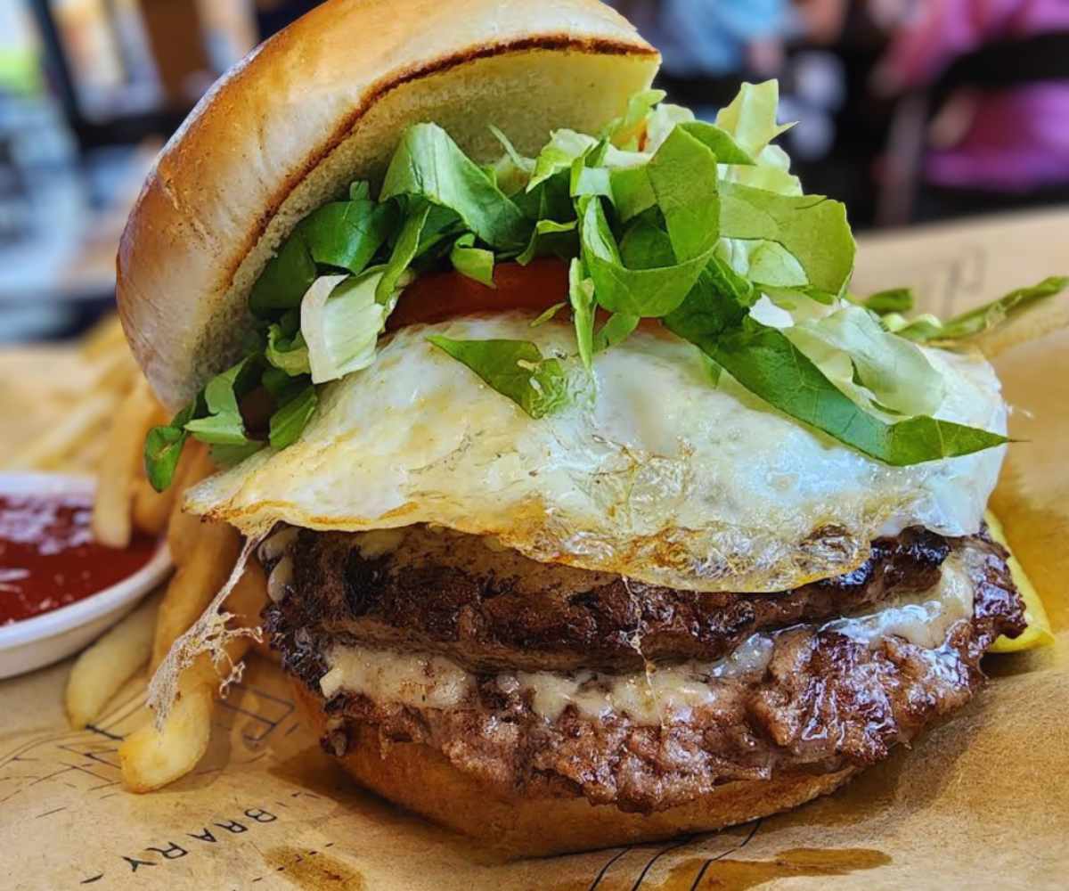 huge burger at the library in st. Petersburg FL