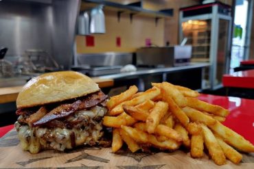 Food at Rooster's Smash Burgers located in Utica, NY.
