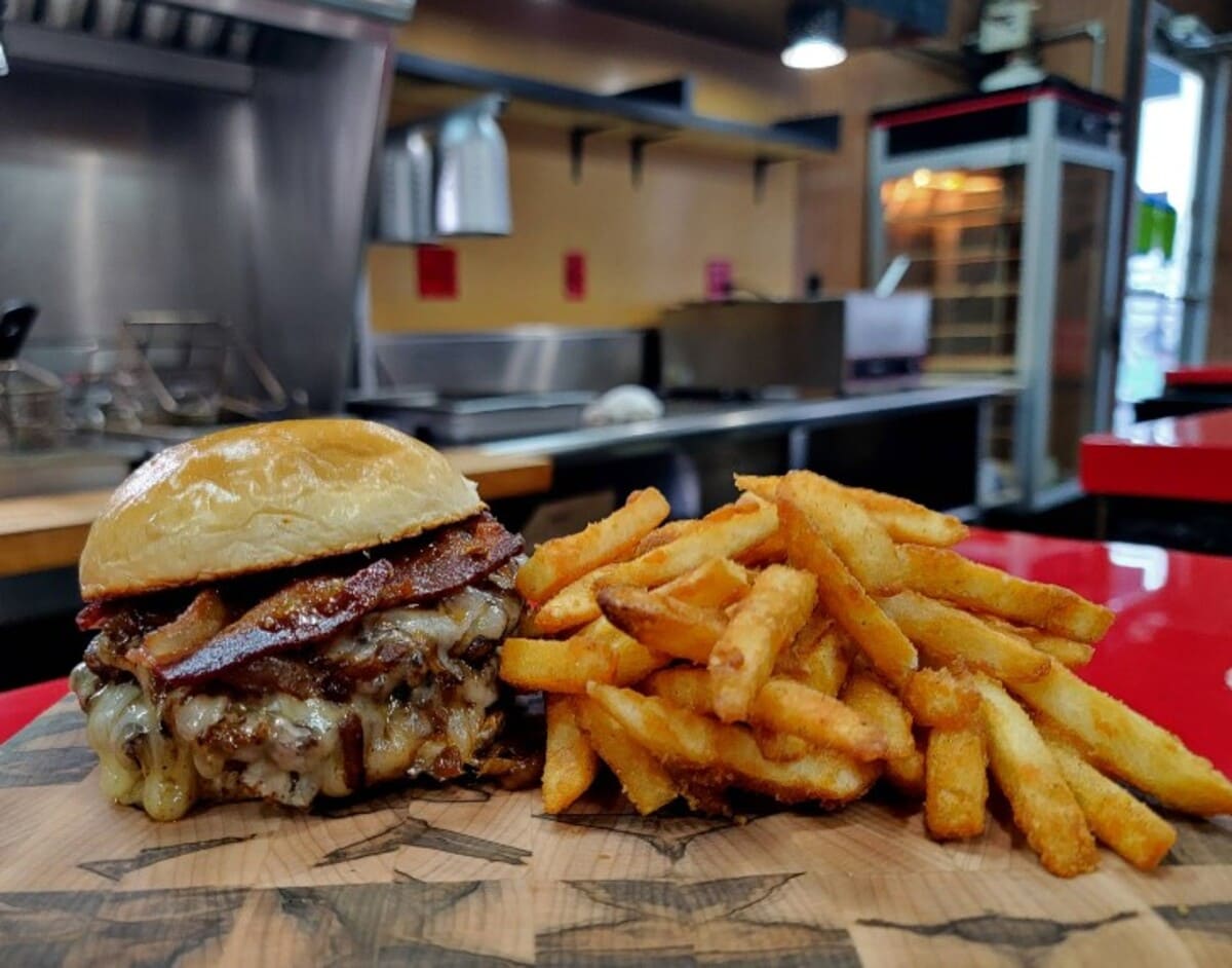 Food at Rooster's Smash Burgers located in Utica, NY.