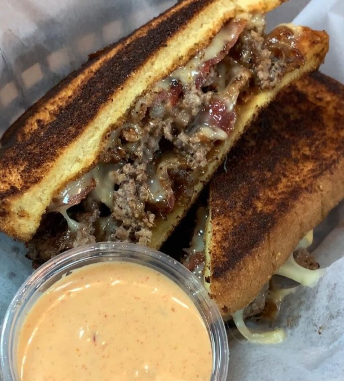 Food at Rooster's Smash Burgers located in Utica, NY.