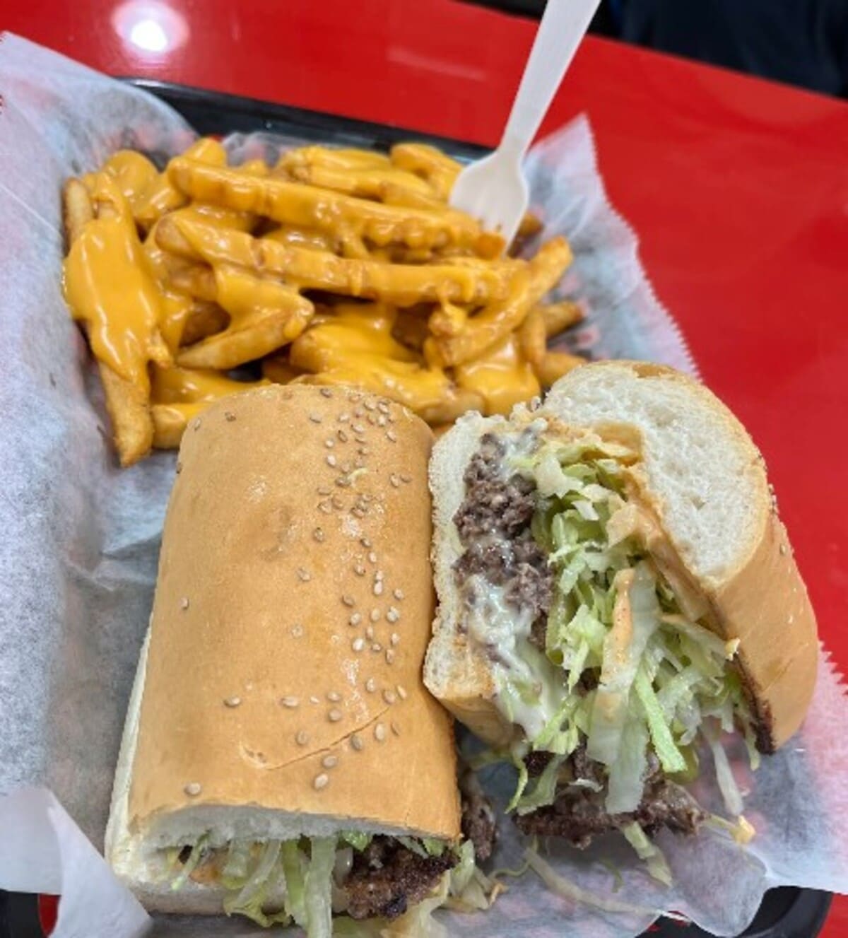 Food at Rooster's Smash Burgers located in Utica, NY.