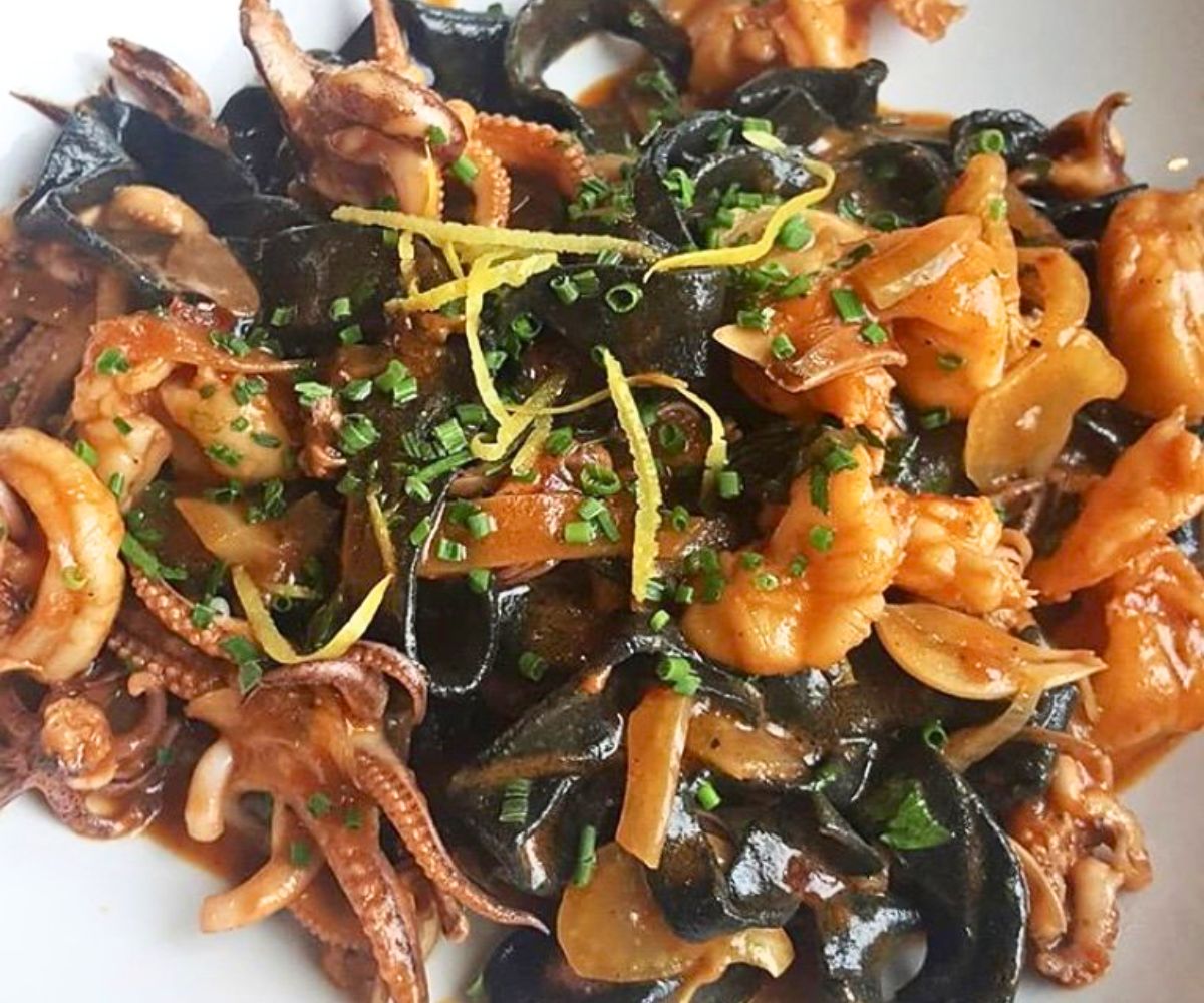 Linguini Nero at Olivia's Bistro in Newton, MA