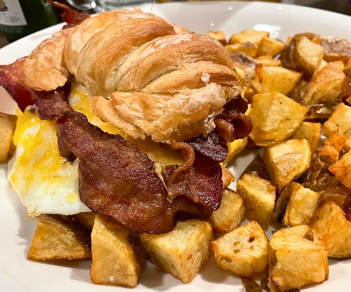 Breakfast Croissant Sandwich at Herm's Inn in Logan, Utah