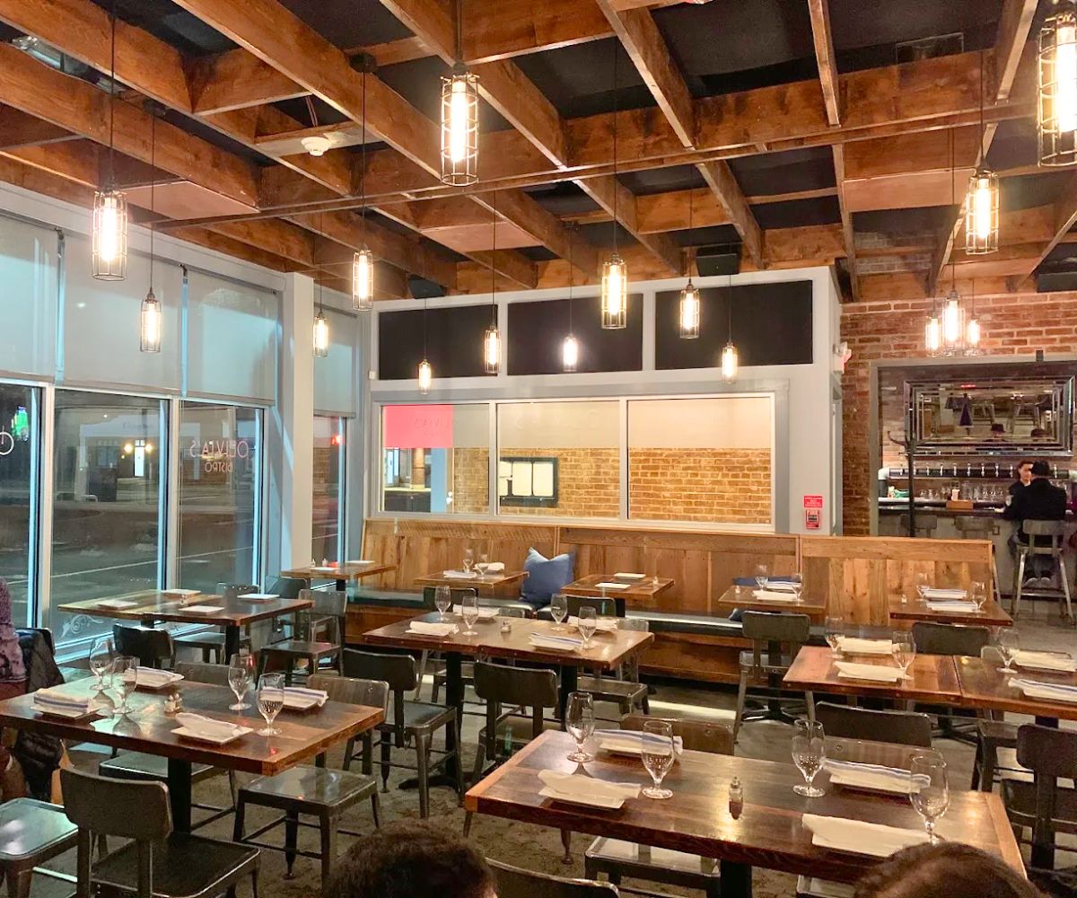 interior of Olivia's Bistro in Newton, MA