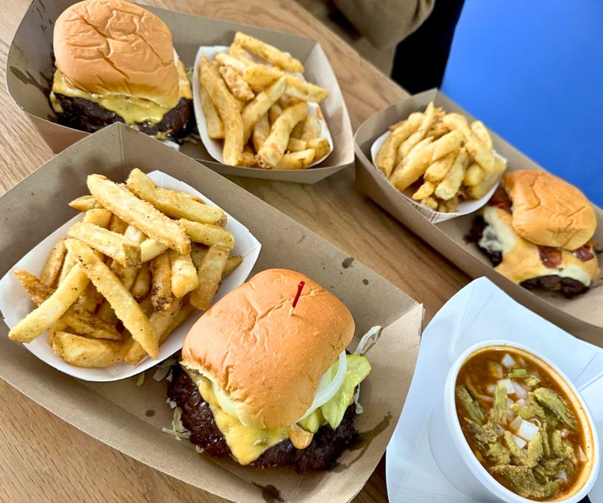 smashburgers at Smash'd Burger Bar in Indianapolis, Indiana