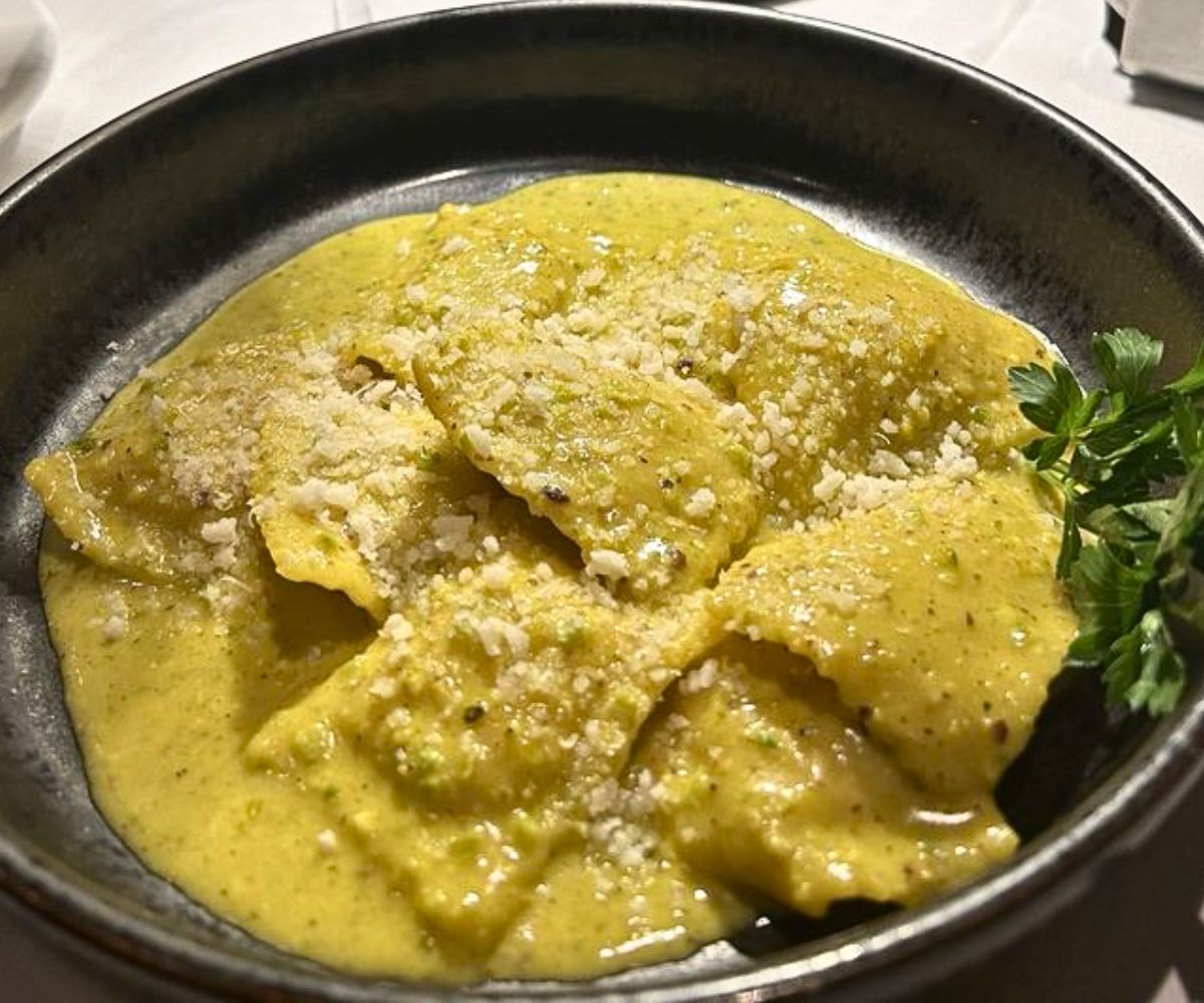 Ravioli di Funghi al Pistacchio at Il Pizzico in Rockville, Maryland