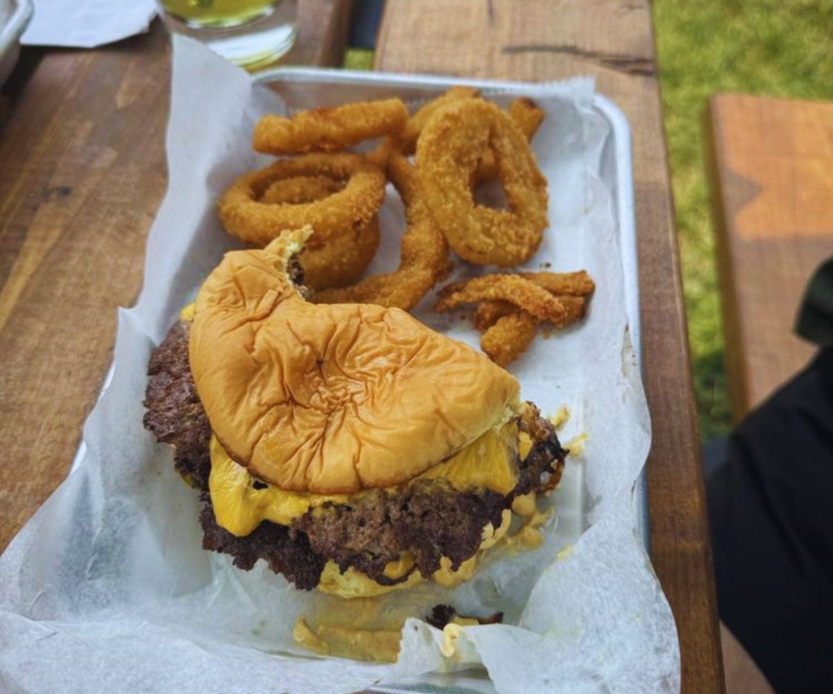 Riley's Bar + Burger Burger and Onion Rings