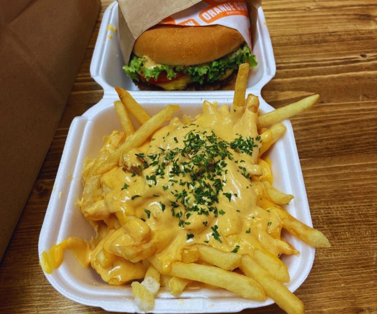 Orange Cow Burgers Single Cow with Loaded Fries