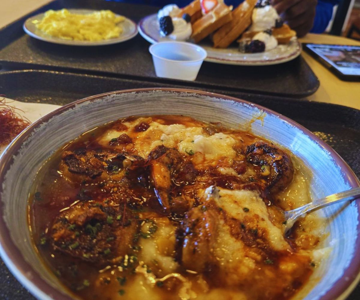 Breakfast AF Shrimp and Grits Plate