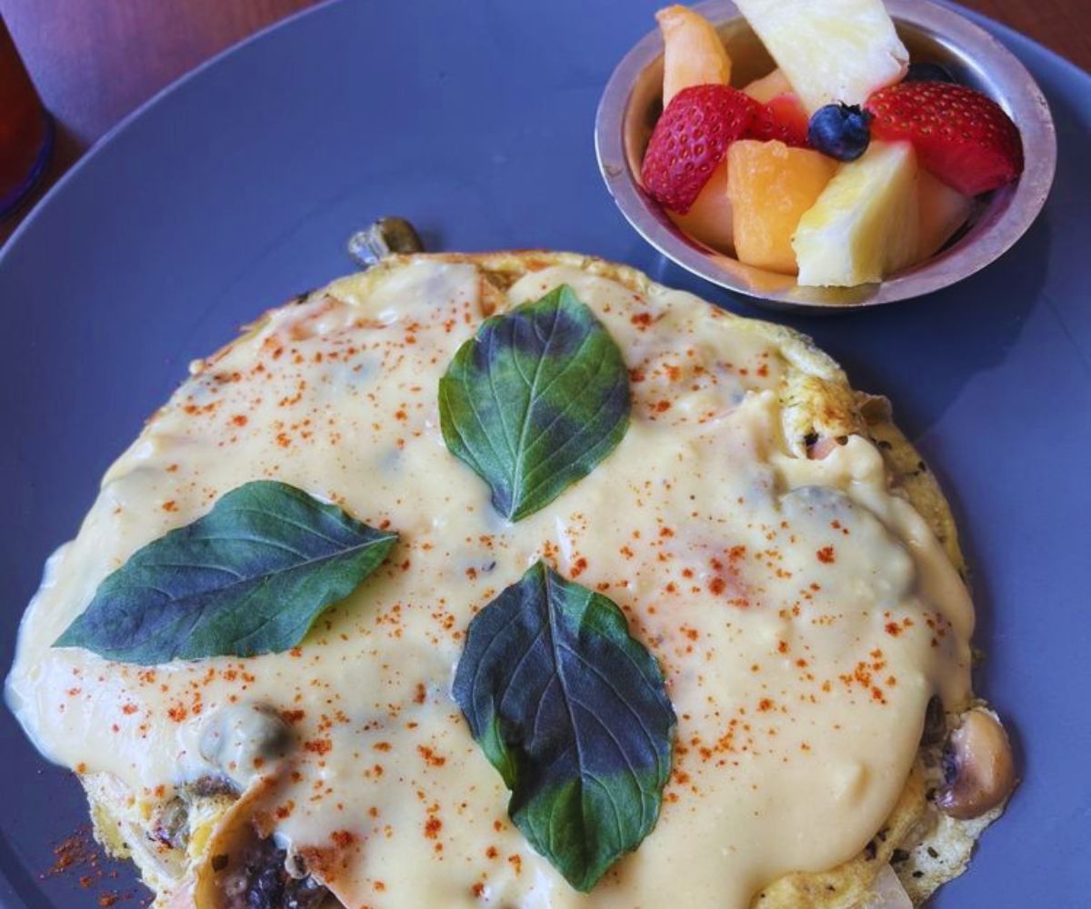 Sunrise On 39th Salmon Frittata with Fruit