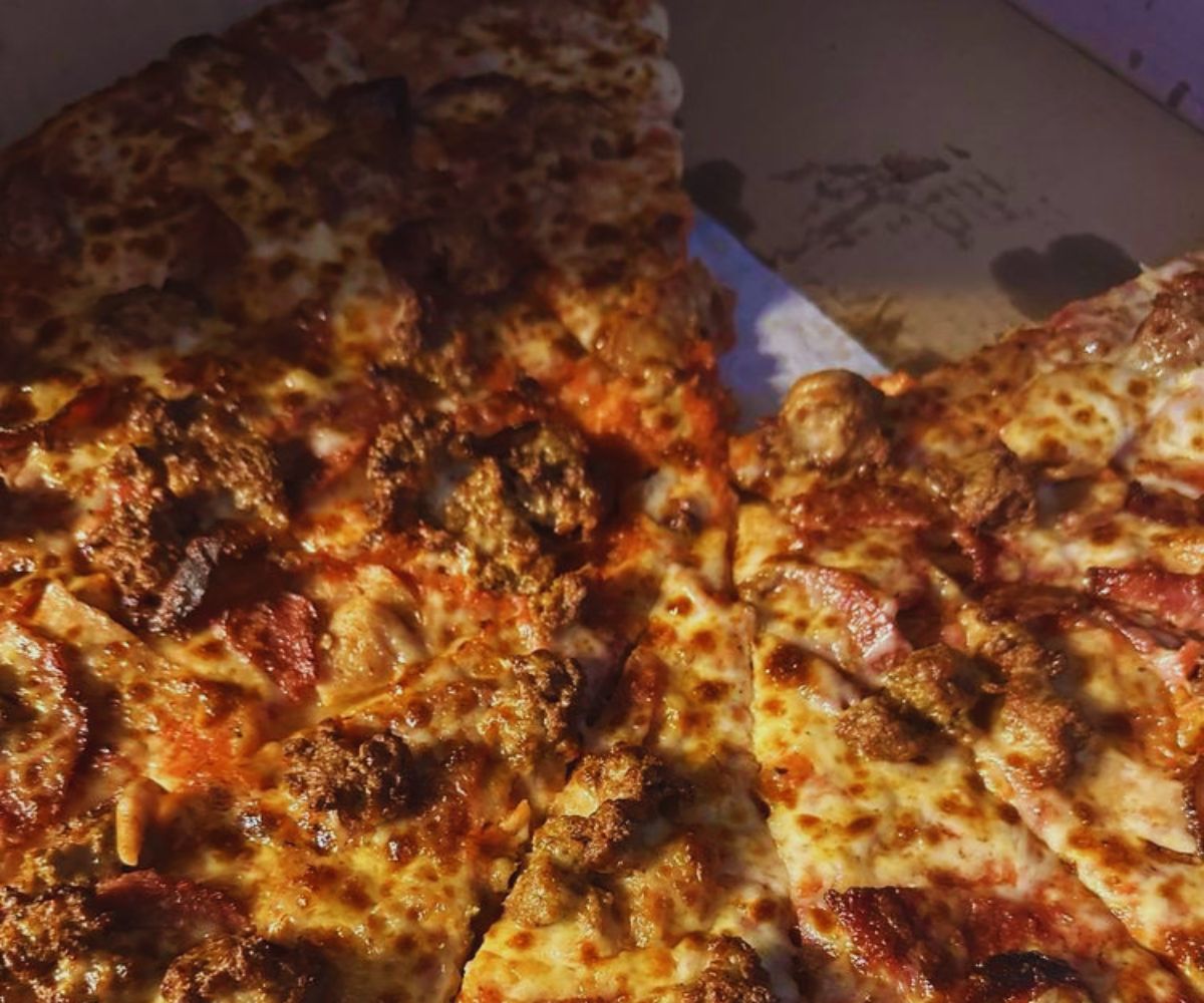 Close Up of All-Meat Pizza