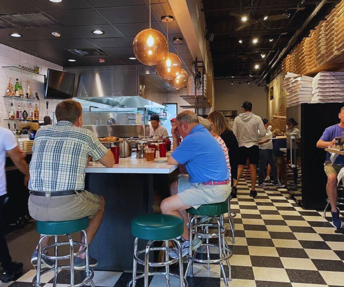 Oakwood Pizza Box Inside Bar & Seating Area