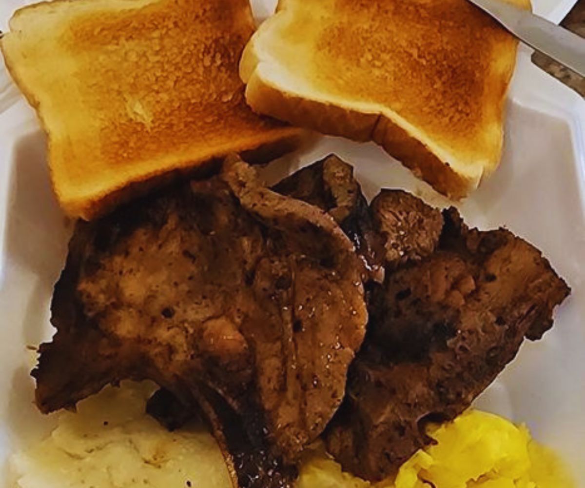 Greg's Breakfast Bar Pork Chop Breakfast Plate/Sandwich