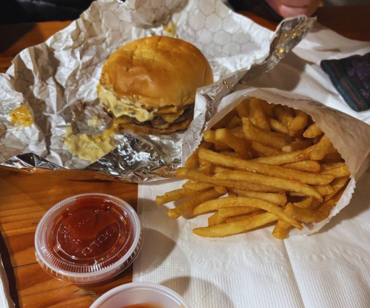 Champs Burgers Thick Burger and Fries