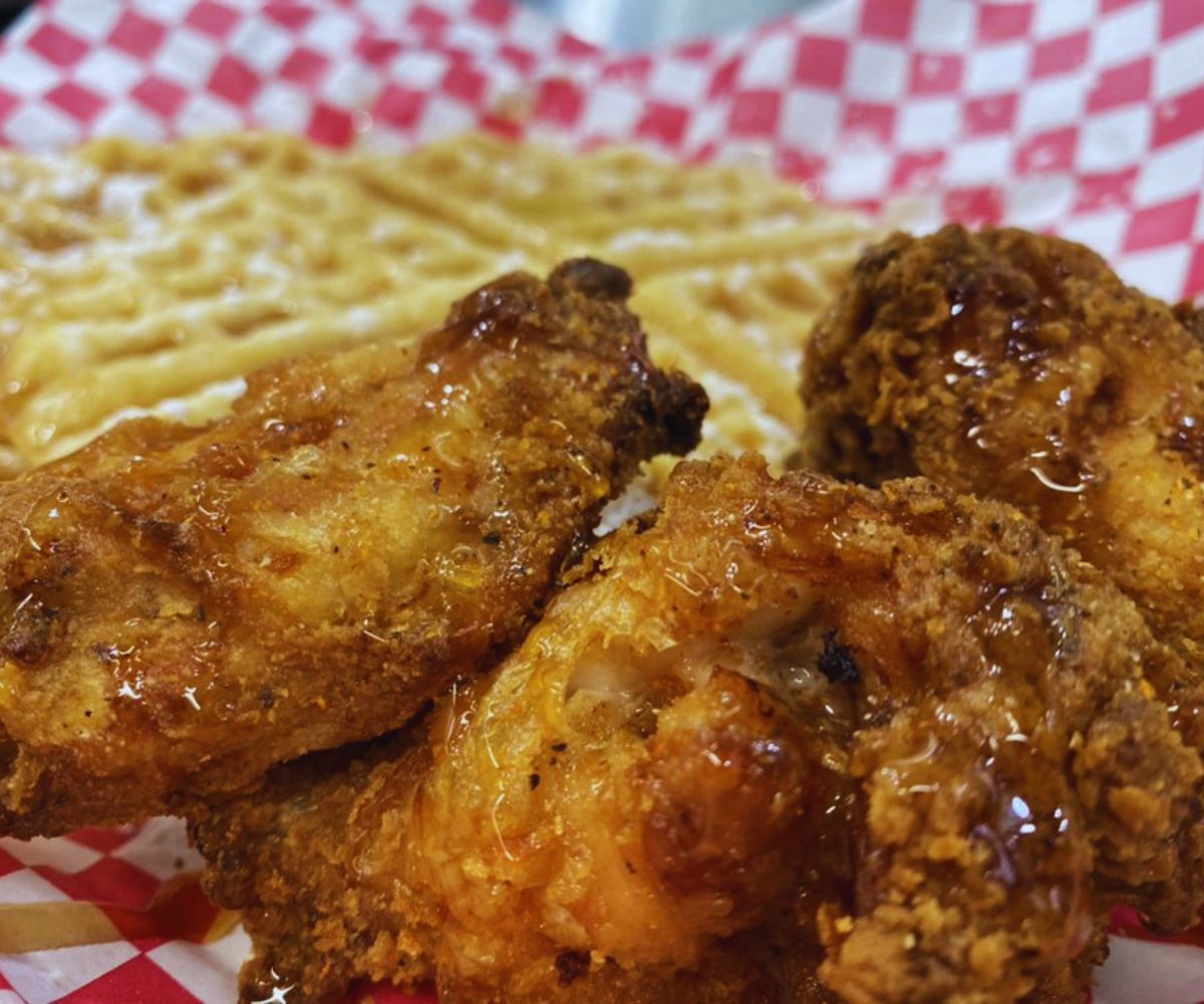 The Famdation Grill Chicken and Waffles