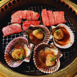 Scallop, A5 Wagyu short rib, misami rib eye