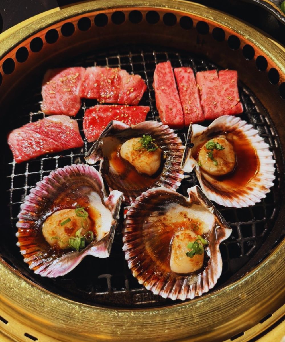 Scallop, A5 Wagyu short rib, misami rib eye