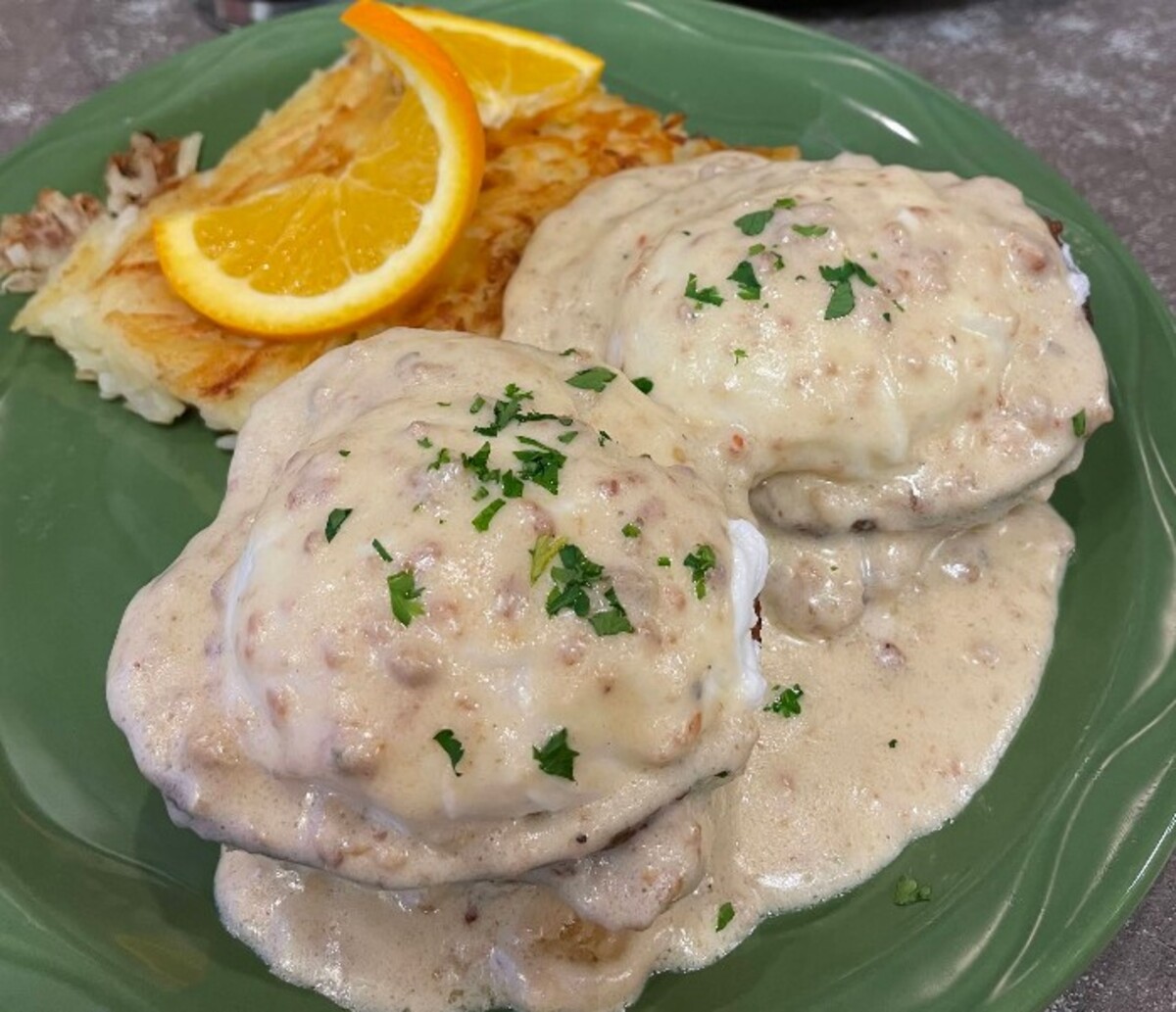 Food at Snow City Cafe located in Anchorage, AK.