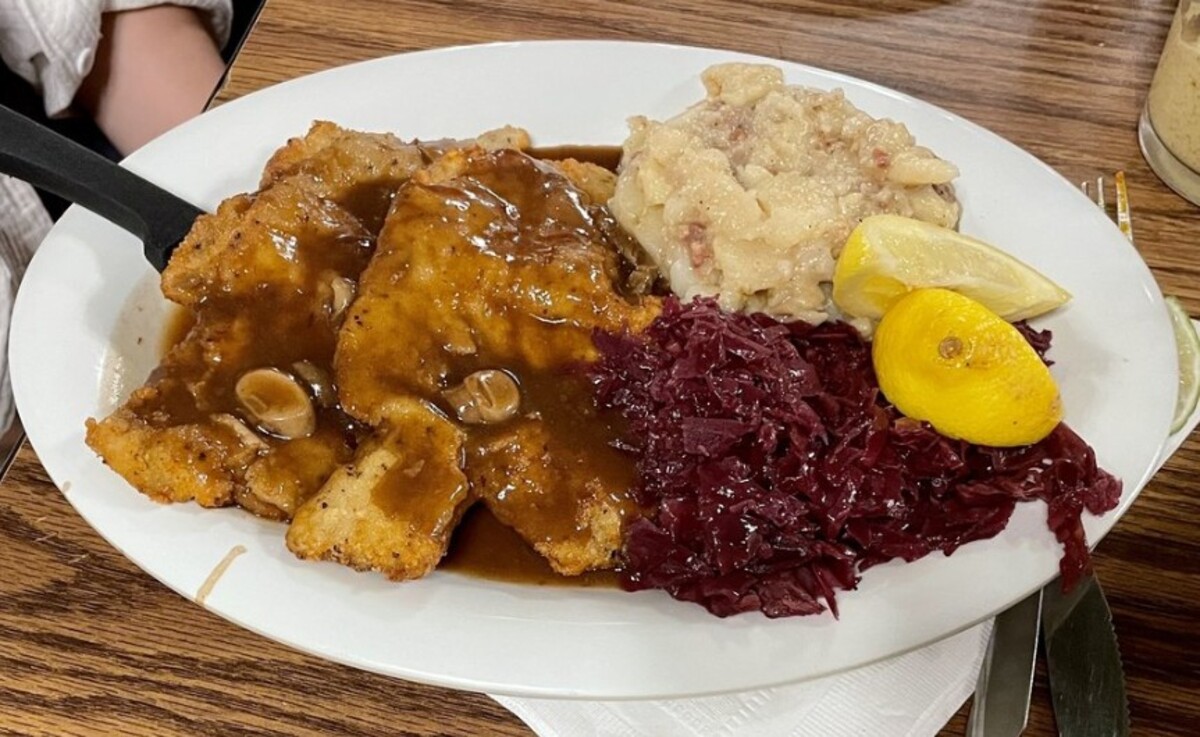 Food at Schmidt’s Sausage Haus Restaurant located in Columbus, OH. 