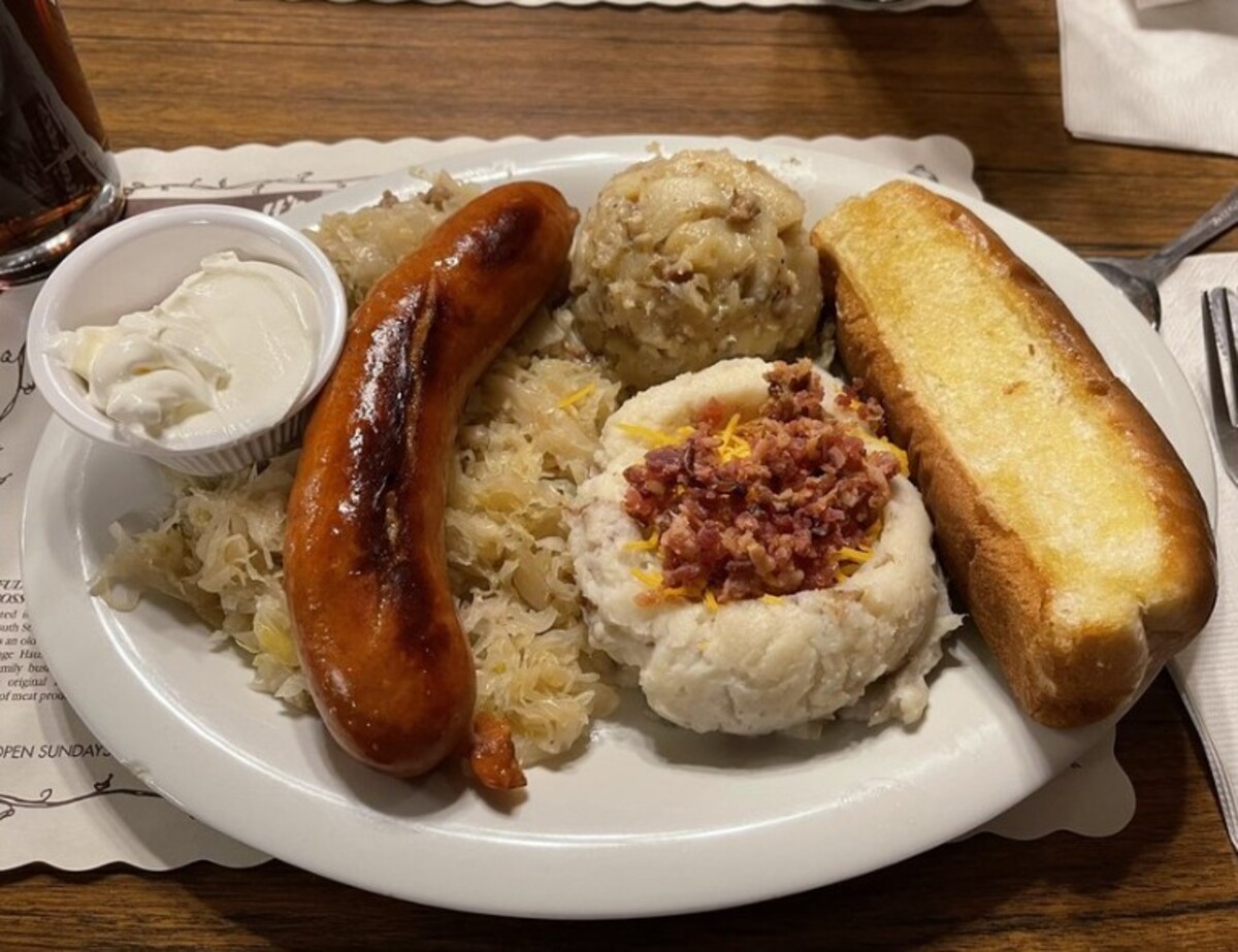 Food at Schmidt’s Sausage Haus Restaurant located in Columbus, OH. 
