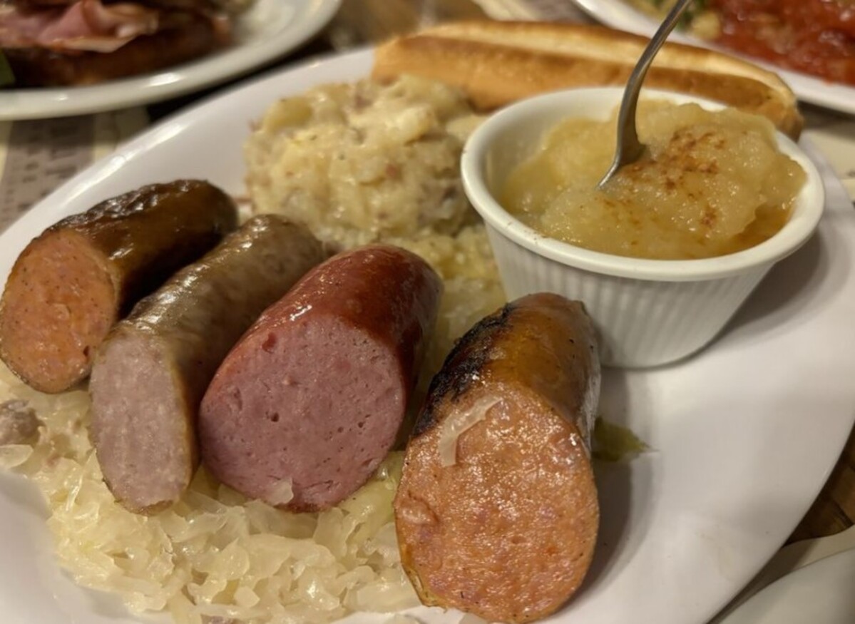 Food at Schmidt’s Sausage Haus Restaurant located in Columbus, OH. 