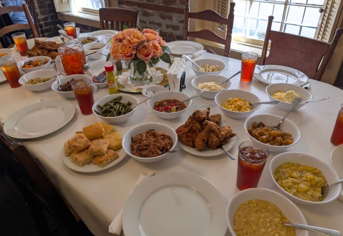 Food at Mrs. Wilkes’ Dining Room located in Savannah GA
