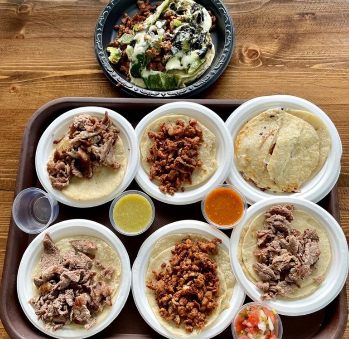 Food at La Super-Rica Taqueria located in Santa Barbara CA