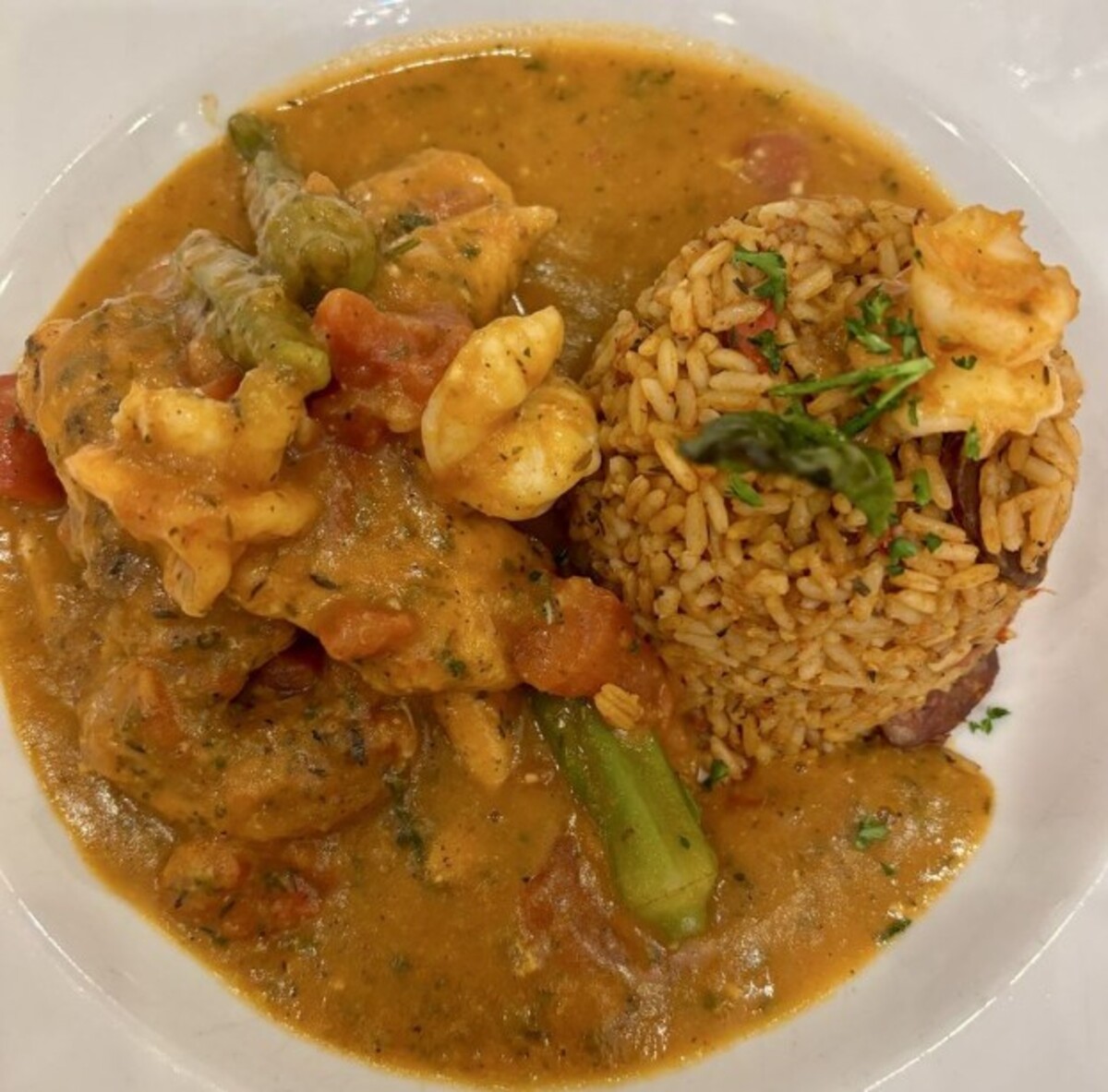 Food at Dooky Chase Restaurant located in New Orleans LA.