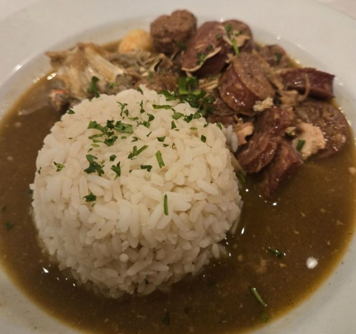 Food at Dooky Chase Restaurant located in New Orleans LA.