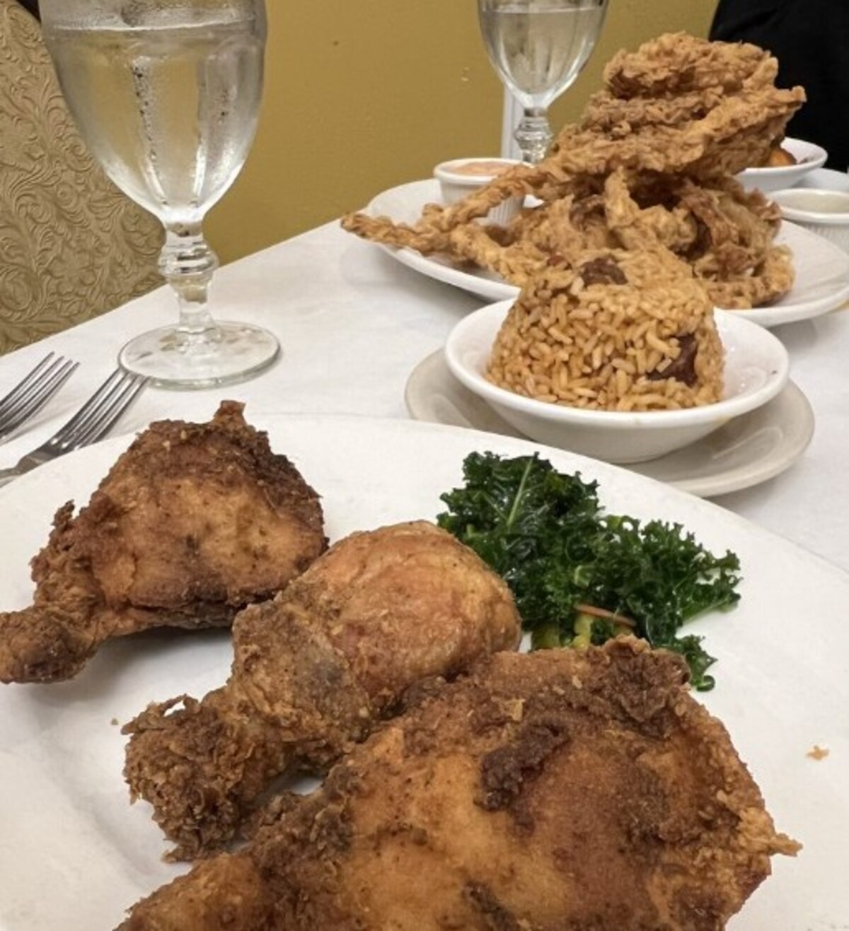 Food at Dooky Chase Restaurant located in New Orleans LA.