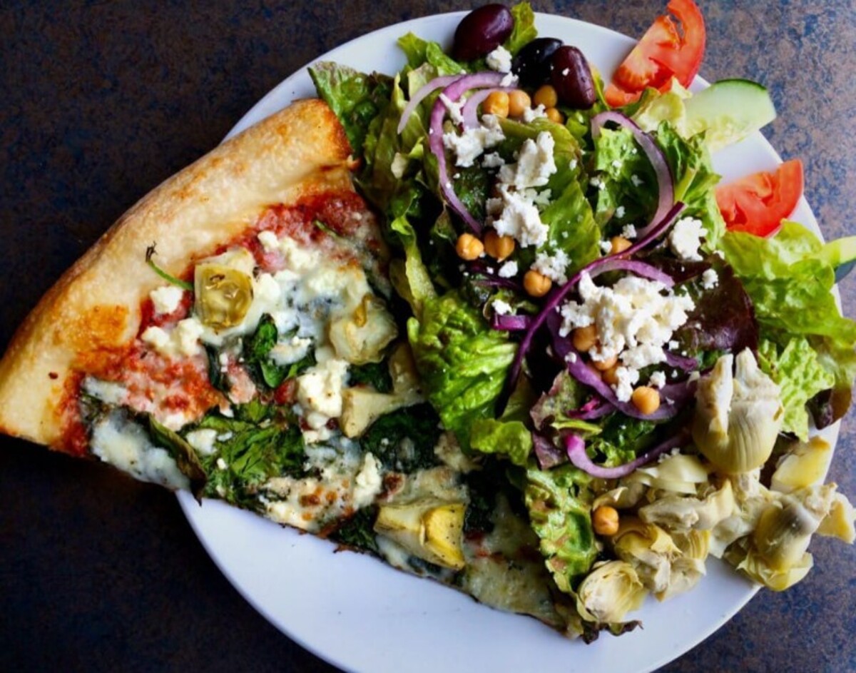 Food at Mezza Luna Pizzeria located in Eugene OR