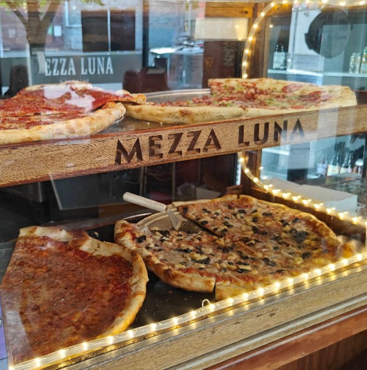 Food at Mezza Luna Pizzeria located in Eugene OR
