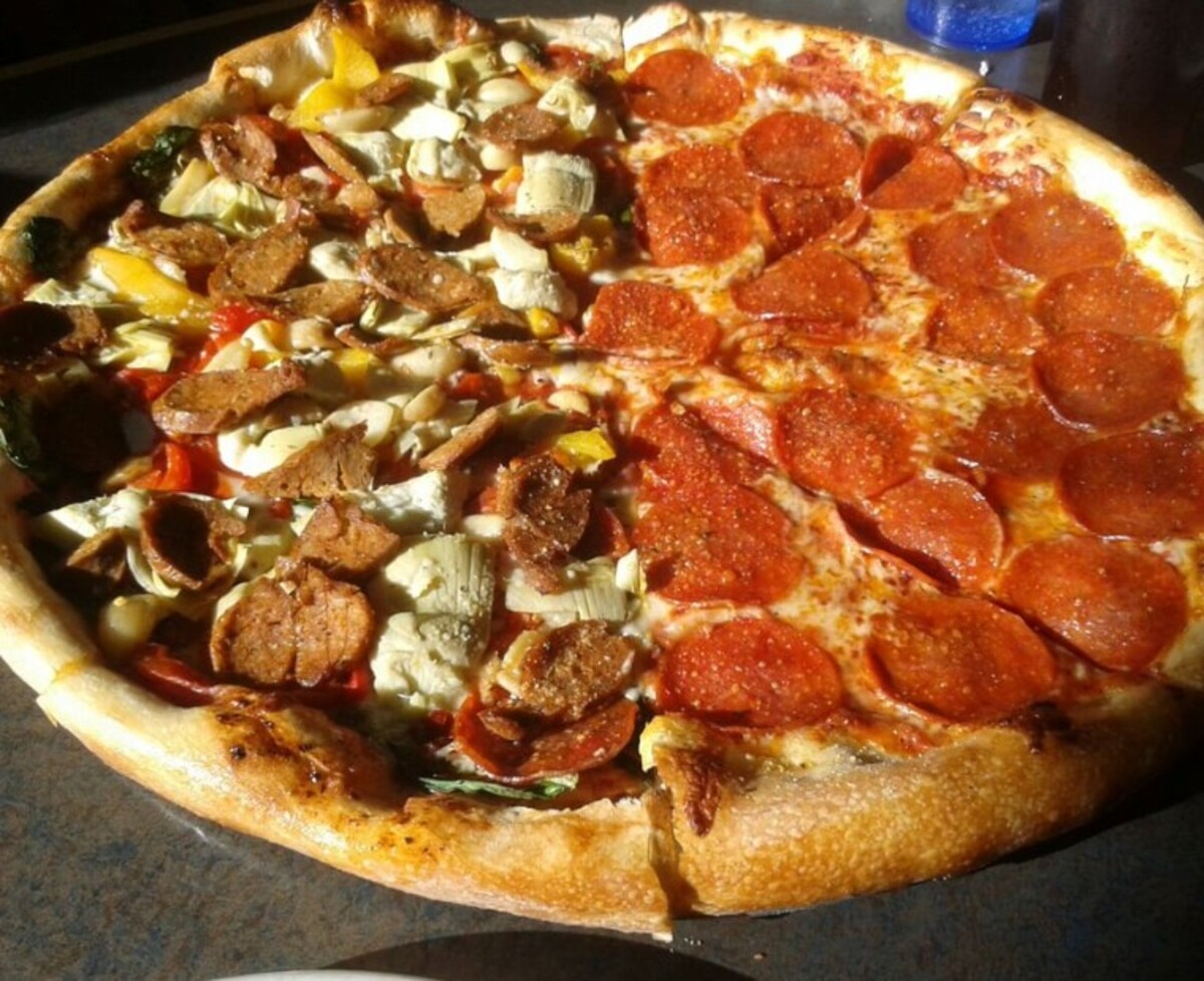 Food at Mezza Luna Pizzeria located in Eugene OR