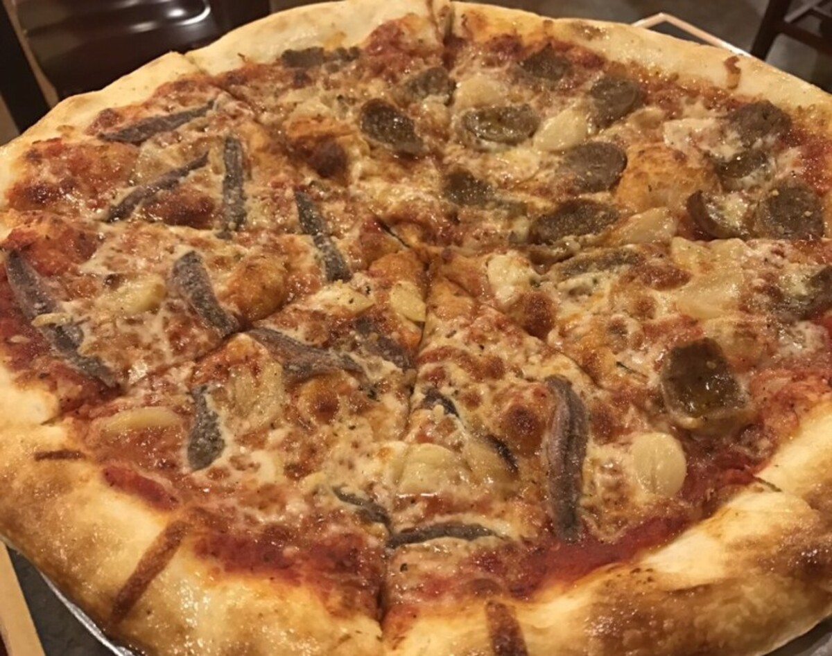 Food at Mezza Luna Pizzeria located in Eugene OR