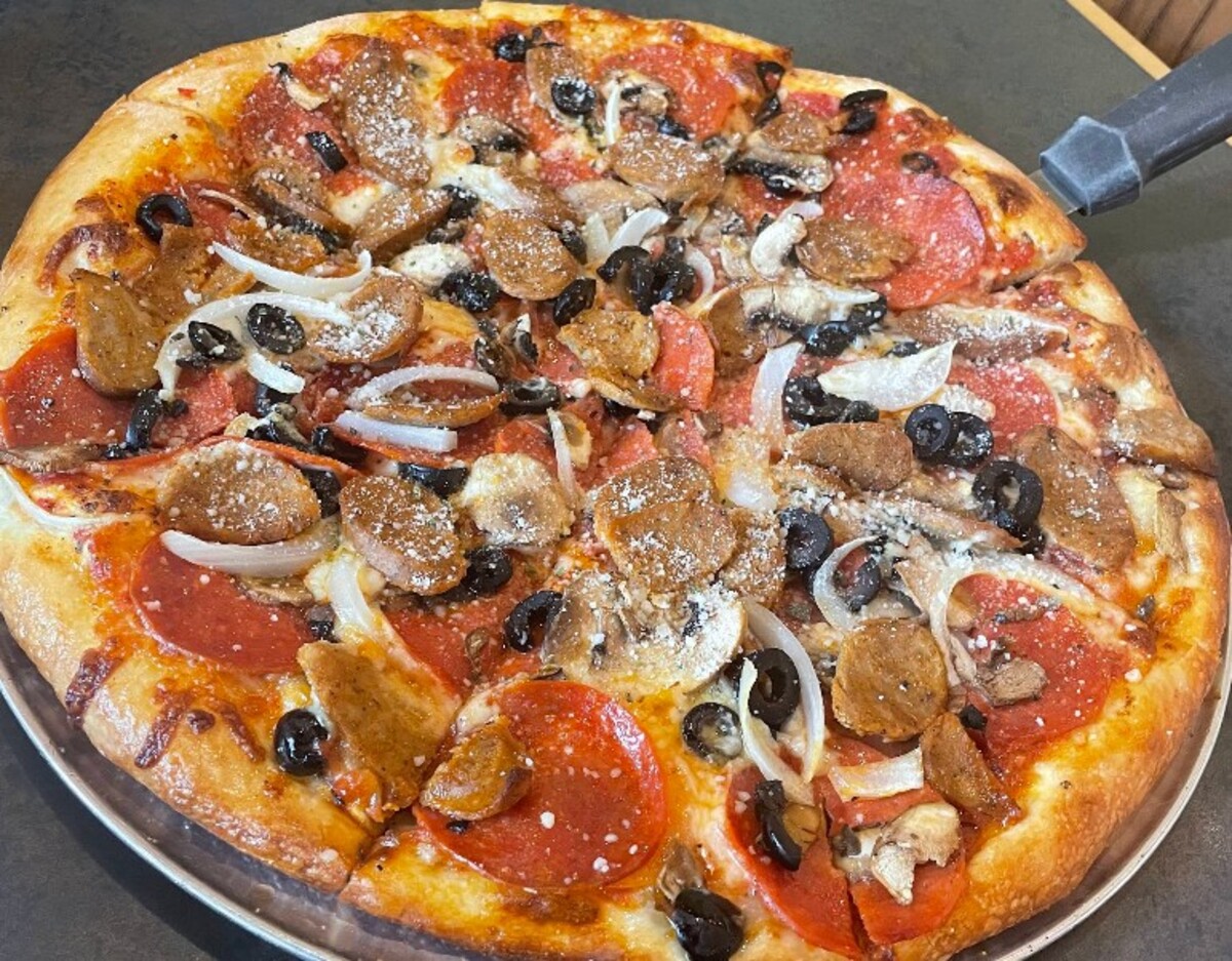 Food at Mezza Luna Pizzeria located in Eugene OR
