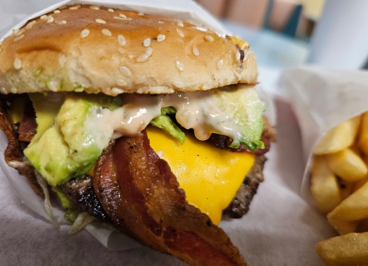 Food at Mission Burgers located in Riverside CA.