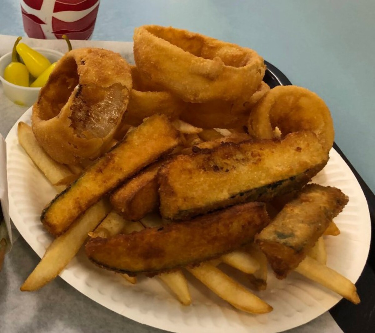 Food at Mission Burgers located in Riverside CA.