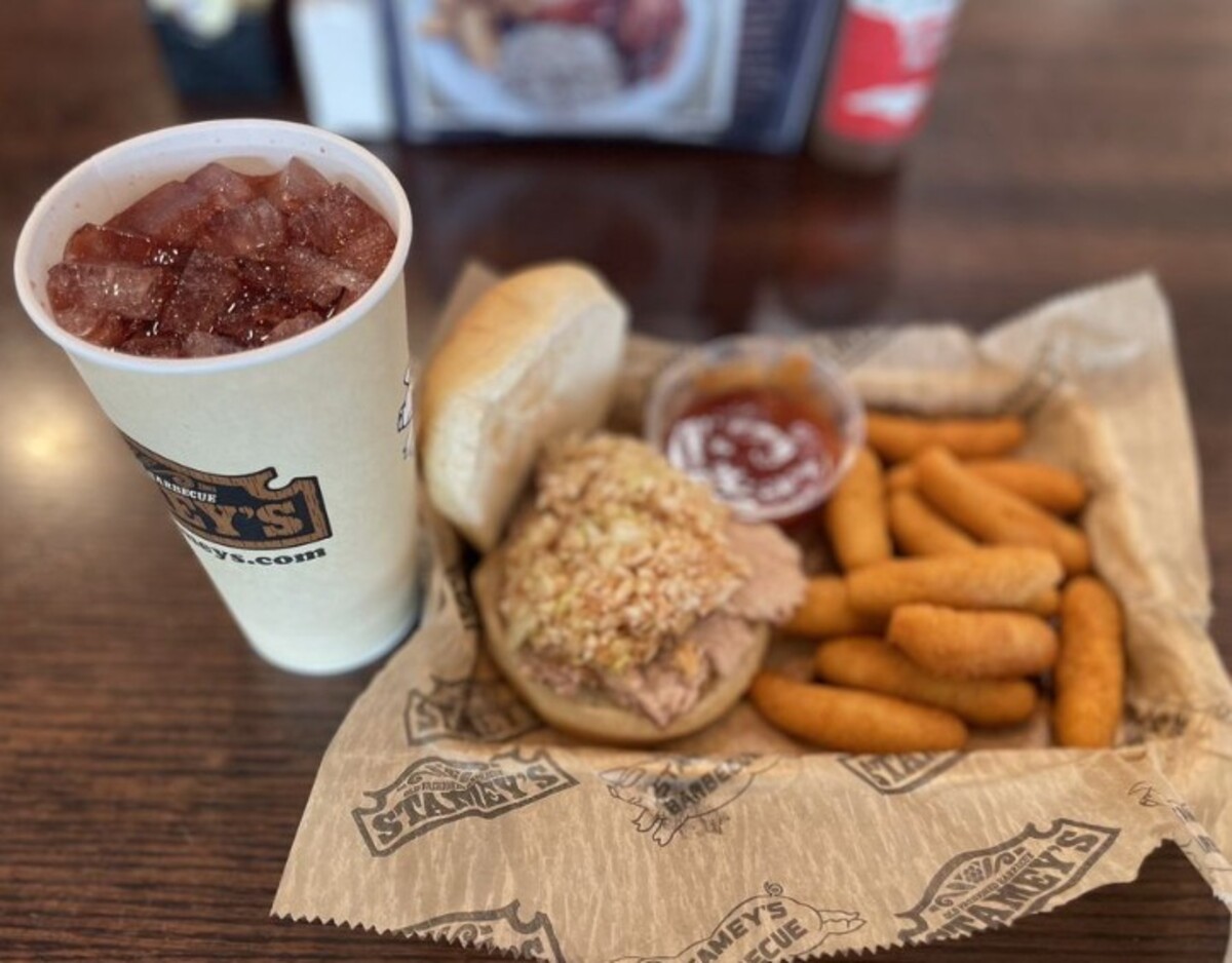 Food at Stamey’s Barbecue located in Greensboro NC. 