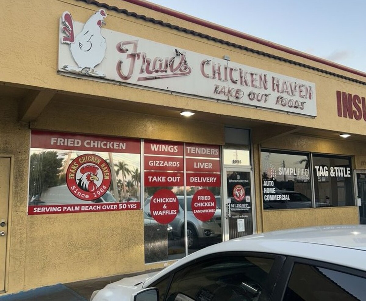 Food at Fran's Chicken Haven located in Boca Raton FL,. 