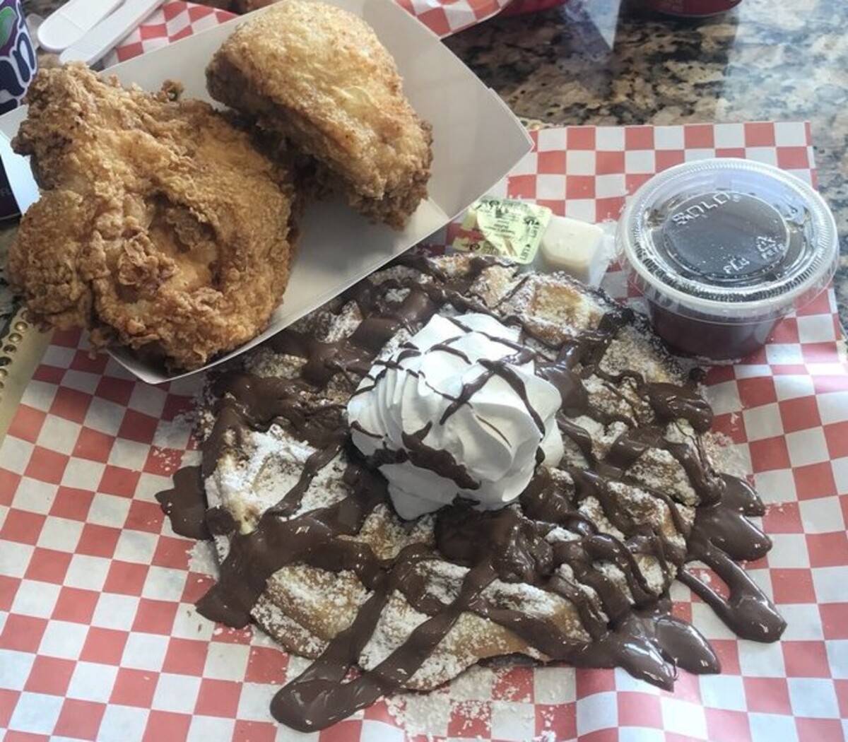 Food at Fran's Chicken Haven located in Boca Raton FL,. 