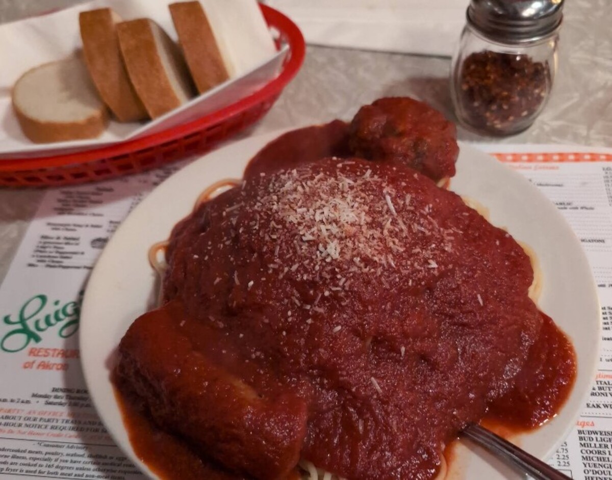 Food at Luigi's Restaurant located in Akron, OH.