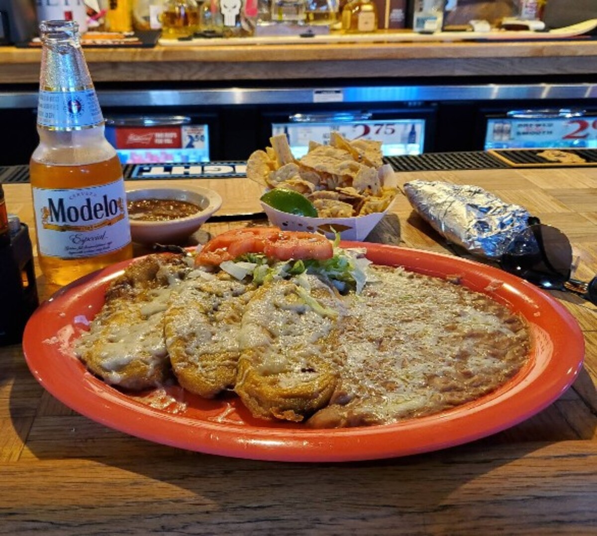 Food at Chope's Bar and Café located in La Mesa, NM. 