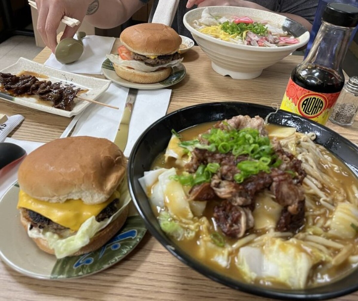 Food at Shige's Saimin Stand located in Wahiawa, HI. 